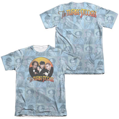 Three Stooges Portraits (Front/Back Print) Men's Regular Fit Poly Cotton Short-Sleeve T-Shirt