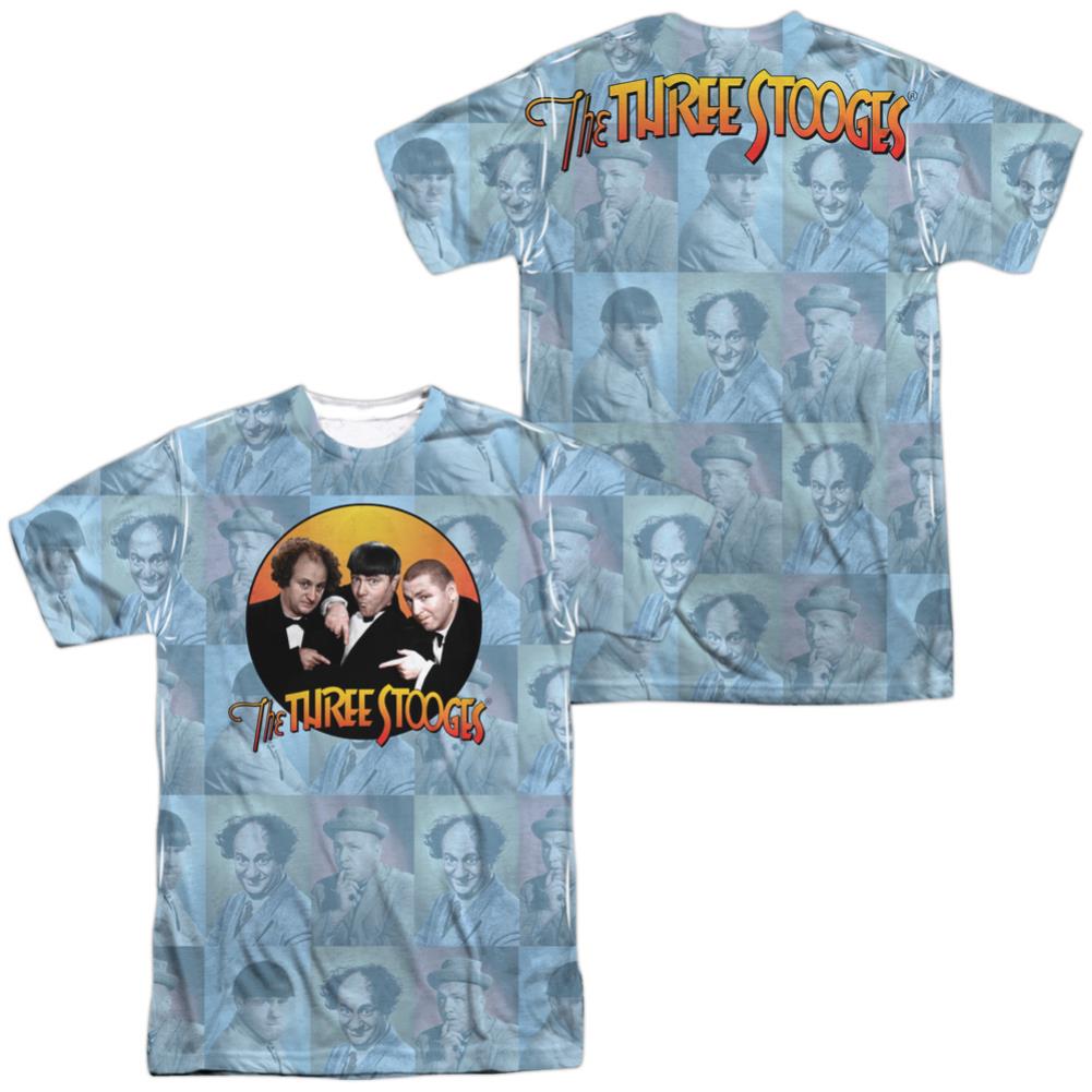 Three Stooges Portraits (Front/Back Print) Men's Regular Fit Polyester Short-Sleeve T-Shirt
