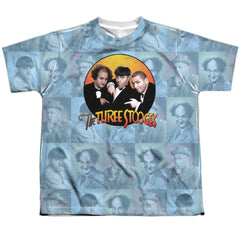Three Stooges Portraits Youth Regular Fit Poly Short-Sleeve T-Shirt