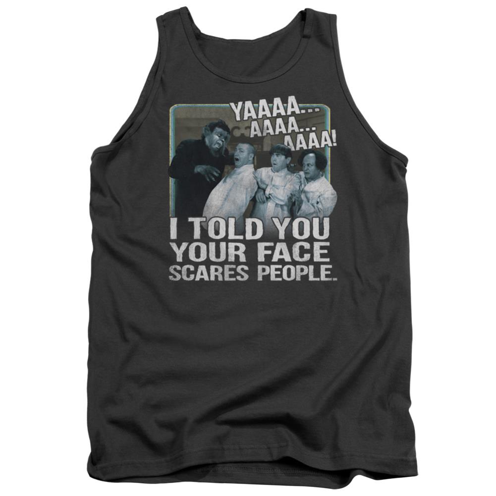 Three Stooges Scares People Men's 18/1 Cotton Tank Top