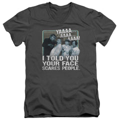 Three Stooges Scares People Men's 30/1 Cotton Slim V-Neck T-Shirt