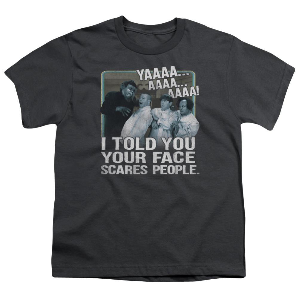 Three Stooges Scares People Youth 18/1 100% Cotton Short-Sleeve T-Shirt