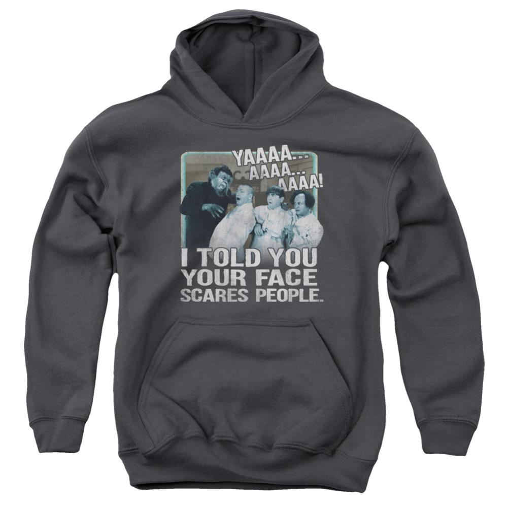 Three Stooges Scares People Youth Cotton Poly Pull-Over Hoodie