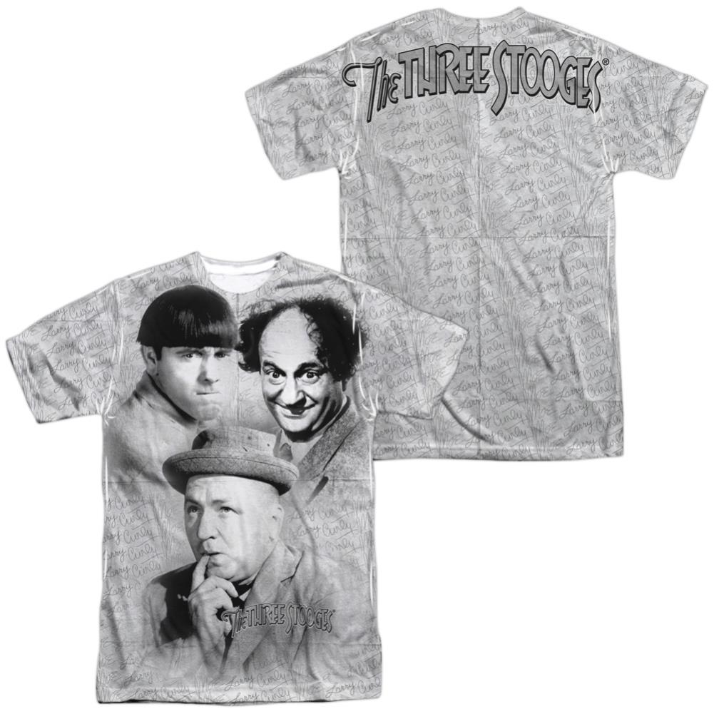 Three Stooges Signature (Front/Back Print) Men's Regular Fit Polyester Short-Sleeve T-Shirt