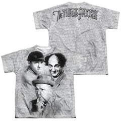 Three Stooges Signature (Front/Back Print) Youth Regular Fit Poly Short-Sleeve T-Shirt
