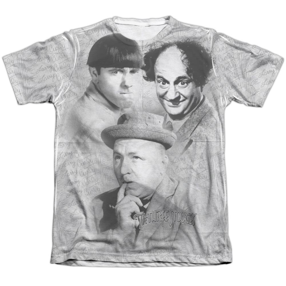Three Stooges Signature Men's Regular Fit Poly Cotton Short-Sleeve T-Shirt
