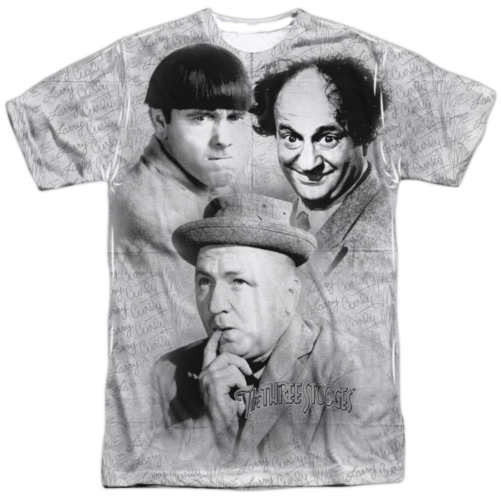 Three Stooges Signature Men's Regular Fit Polyester Short-Sleeve T-Shirt