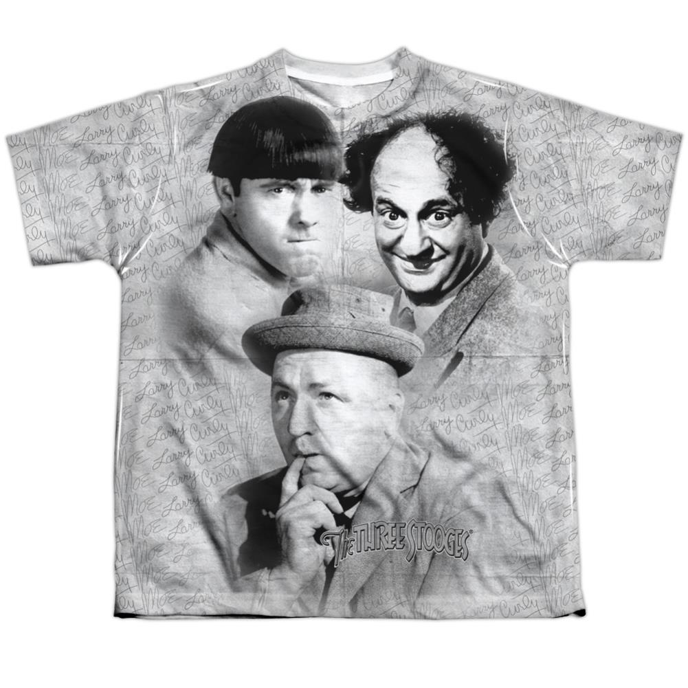 Three Stooges Signature Youth Regular Fit Poly Short-Sleeve T-Shirt