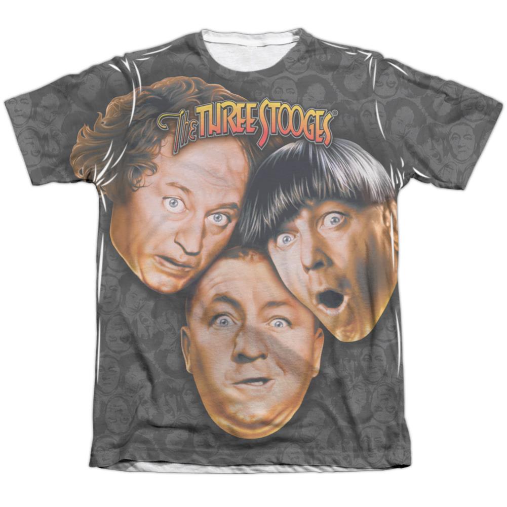 Three Stooges Stooges All Over Men's Regular Fit Poly Cotton Short-Sleeve T-Shirt