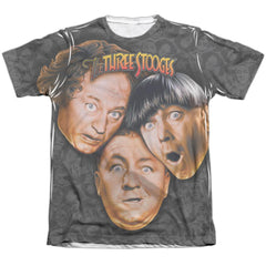 Three Stooges Stooges All Over Men's Regular Fit Poly Cotton Short-Sleeve T-Shirt