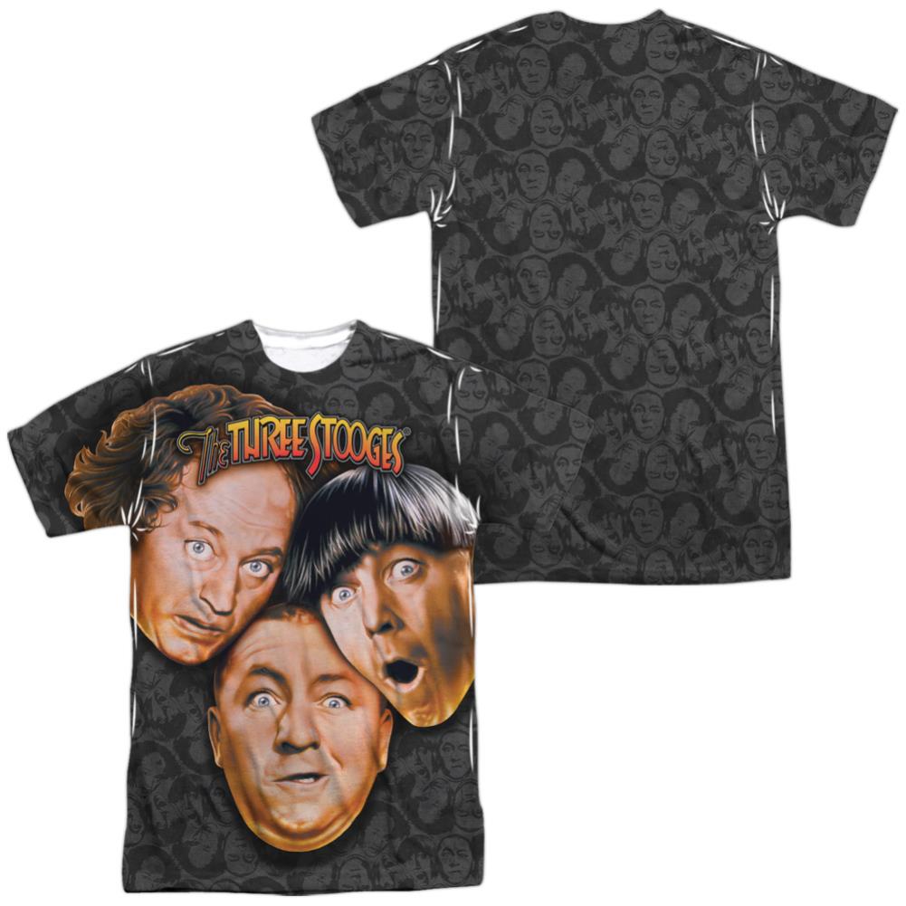 Three Stooges Stooges All Over Men's Regular Fit Polyester Short-Sleeve T-Shirt