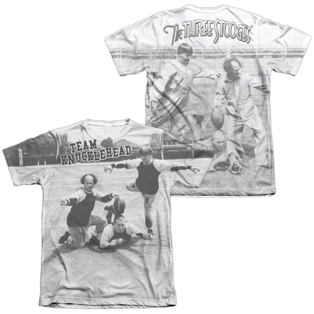 Three Stooges Team Knucklehead (Front/Back Print) Men's Regular Fit Poly Cotton Short-Sleeve T-Shirt