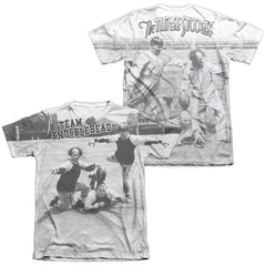 Three Stooges Team Knucklehead (Front/Back Print) Men's Regular Fit Poly Cotton Short-Sleeve T-Shirt