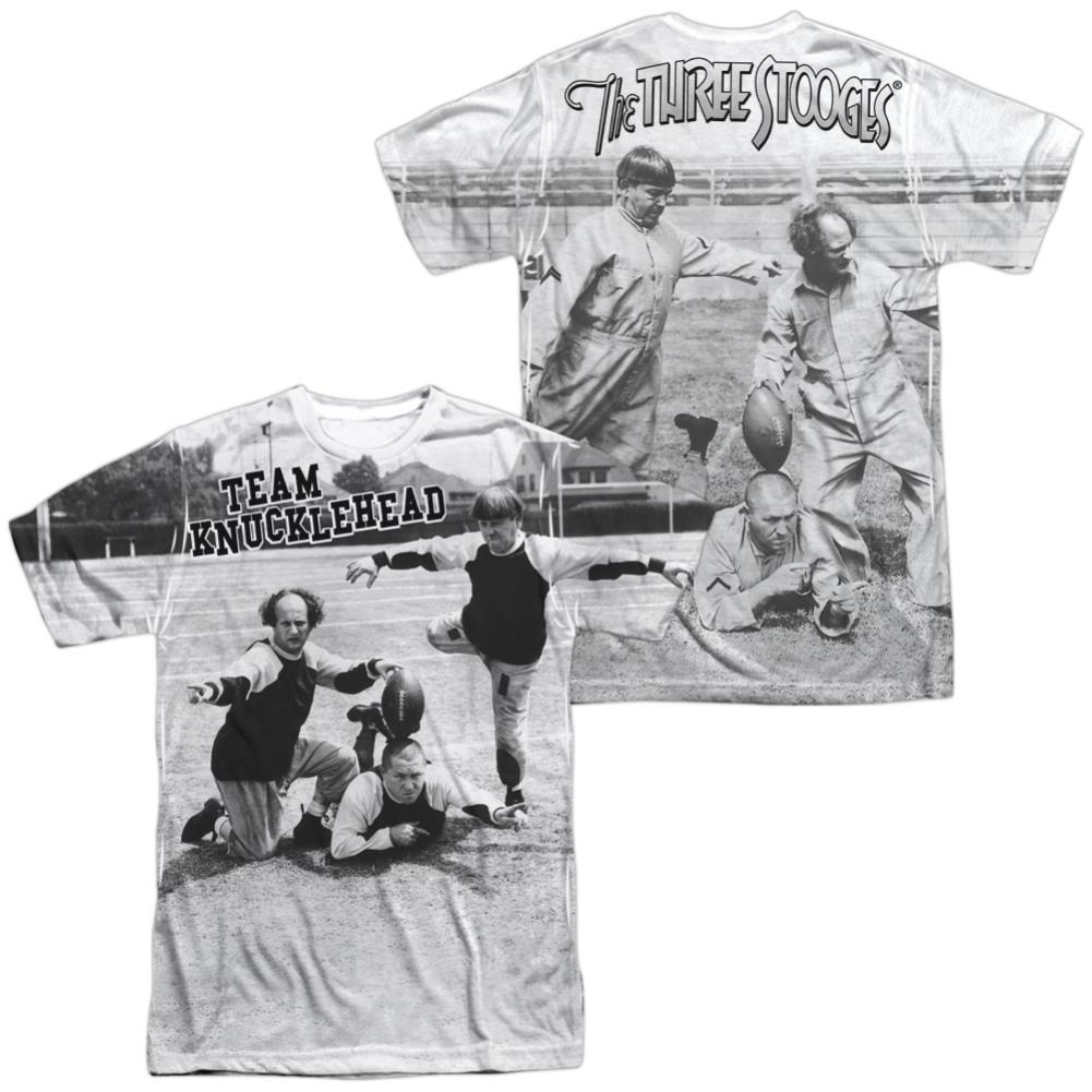 Three Stooges Team Knucklehead (Front/Back Print) Men's Regular Fit Polyester Short-Sleeve T-Shirt