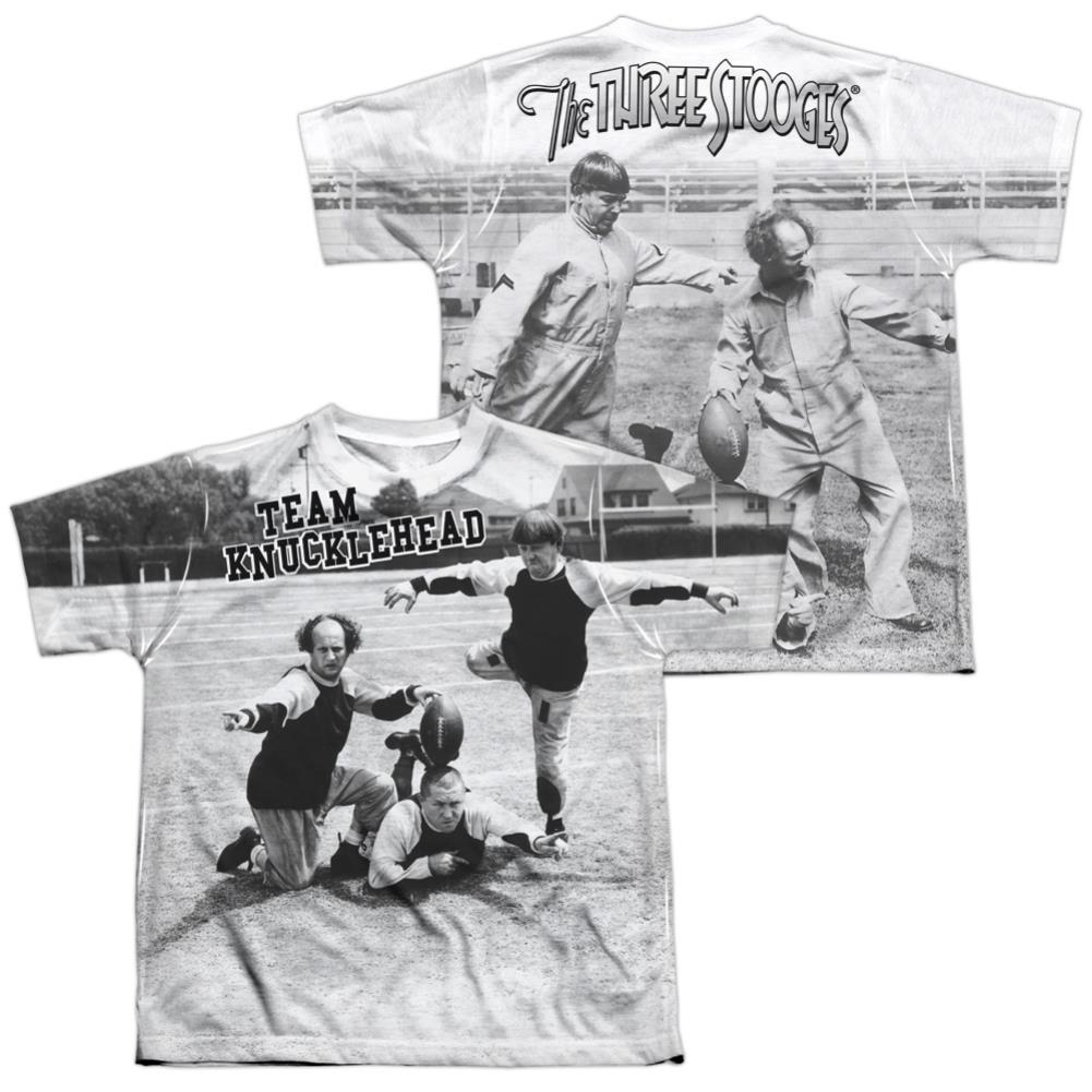 Three Stooges Team Knucklehead (Front/Back Print) Youth Regular Fit Poly Short-Sleeve T-Shirt