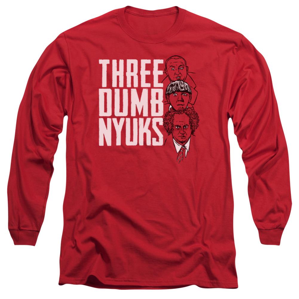 Three Stooges Three Dumb Nyuks Men's 18/1 Cotton Long-Sleeve T-Shirt