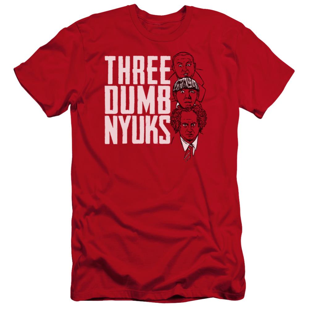 Three Stooges Three Dumb Nyuks Men's Ultra-Soft 30/1 Cotton Slim Short-Sleeve T-Shirt