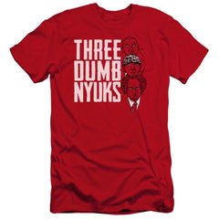 Three Stooges Three Dumb Nyuks Men's Ultra-Soft 30/1 Cotton Slim Short-Sleeve T-Shirt