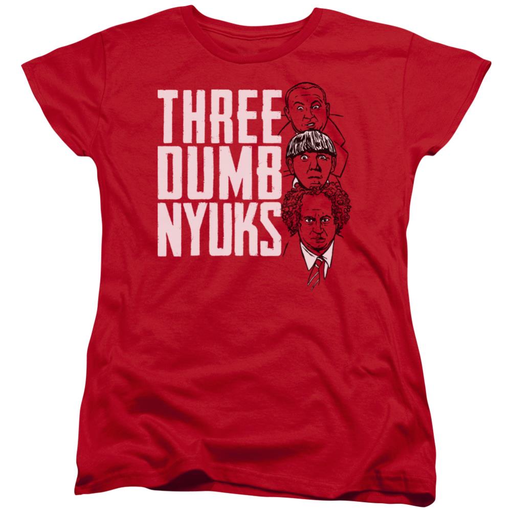 Three Stooges Three Dumb Nyuks Women's 18/1 Cotton Short-Sleeve T-Shirt