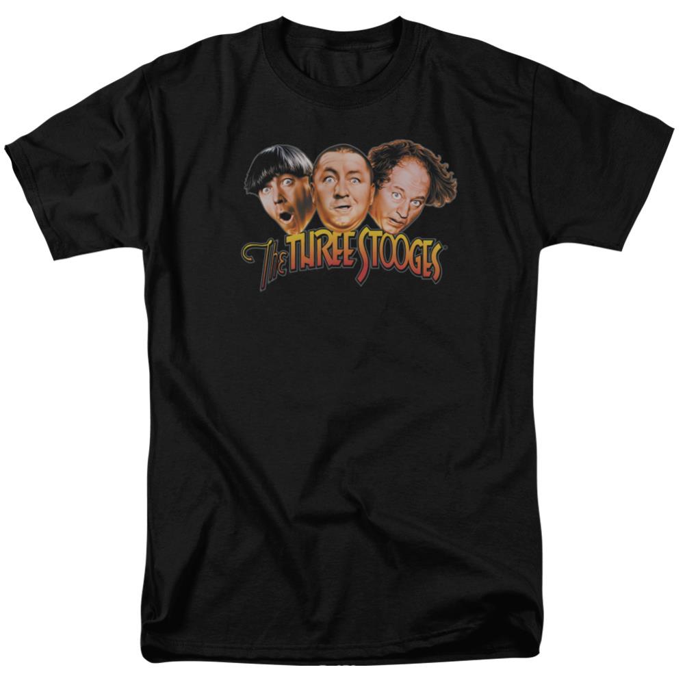 Three Stooges Three Head Logo Men's 18/1 Cotton Short-Sleeve T-Shirt