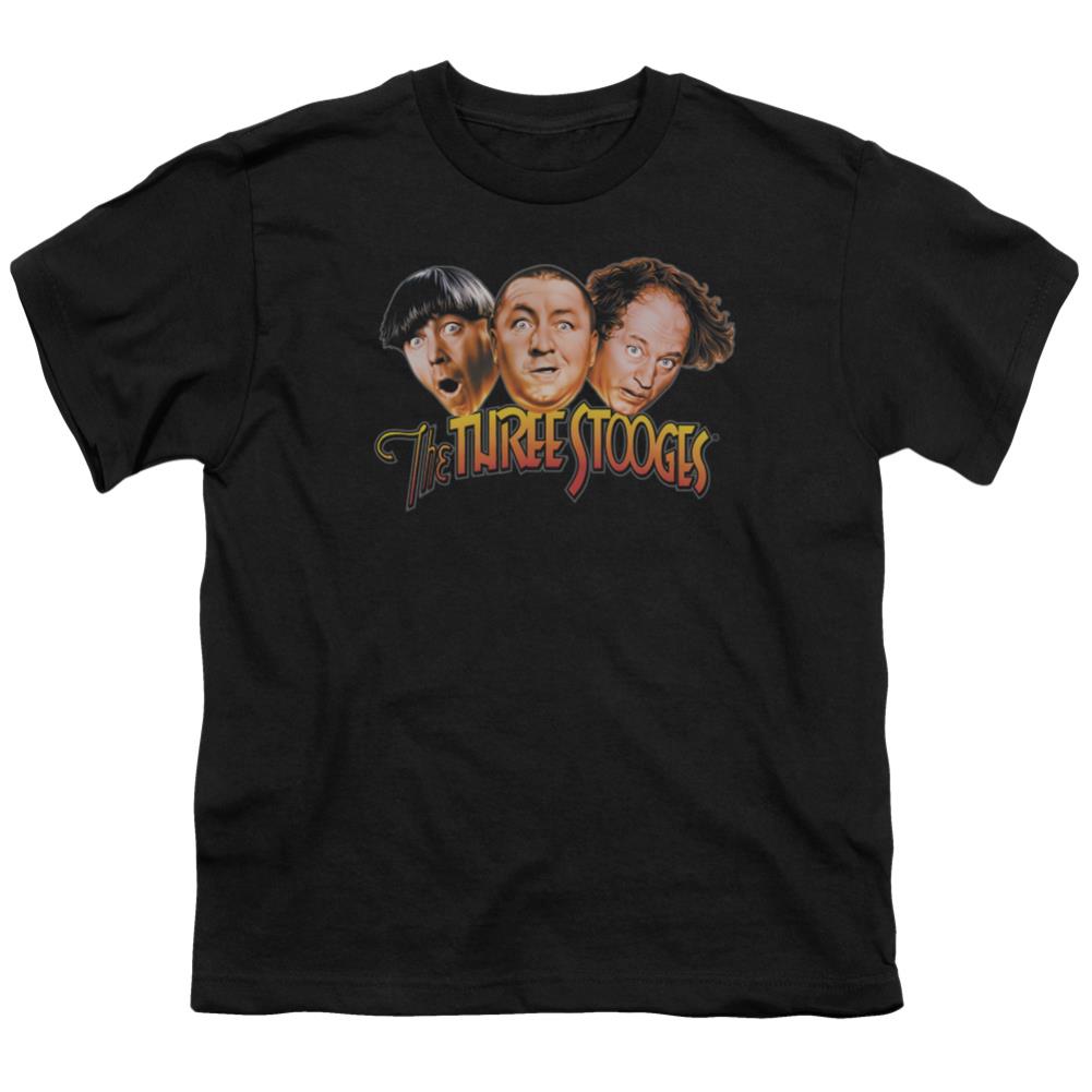 Three Stooges Three Head Logo Youth 18/1 100% Cotton Short-Sleeve T-Shirt