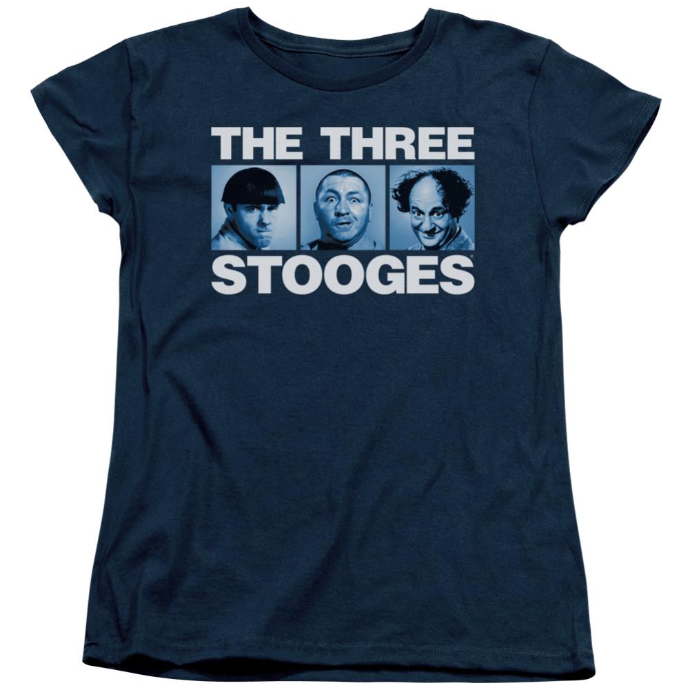 Three Stooges Three Squares Women's 18/1 Cotton Short-Sleeve T-Shirt