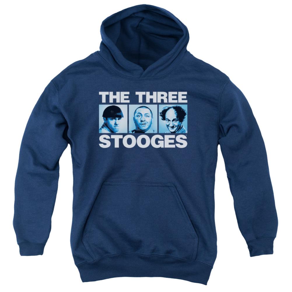 Three Stooges Three Squares Youth Cotton Poly Pull-Over Hoodie