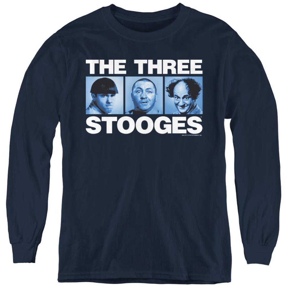 Three Stooges Three Squares Youth Long-Sleeve T-Shirt