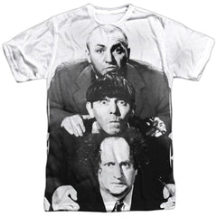 Three Stooges Three Stacked Men's Regular Fit Polyester Short-Sleeve T-Shirt