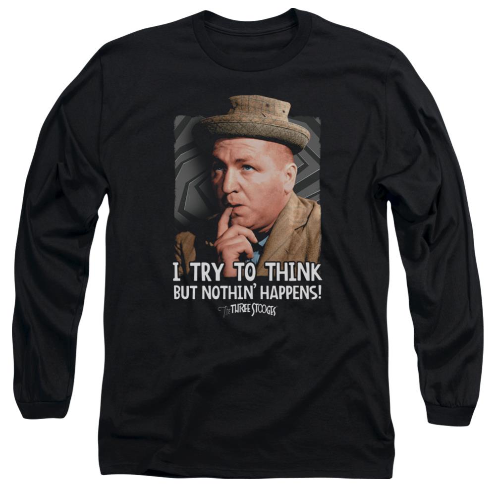 Three Stooges Try To Think Men's 18/1 Cotton Long-Sleeve T-Shirt