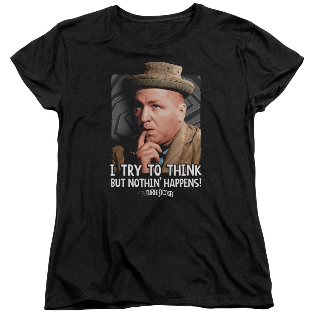 Three Stooges Try To Think Women's 18/1 Cotton Short-Sleeve T-Shirt