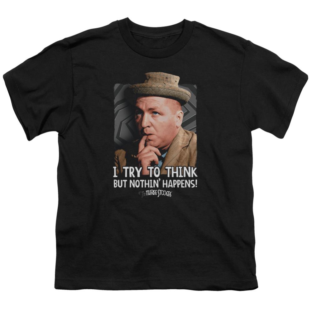Three Stooges Try To Think Youth 18/1 100% Cotton Short-Sleeve T-Shirt