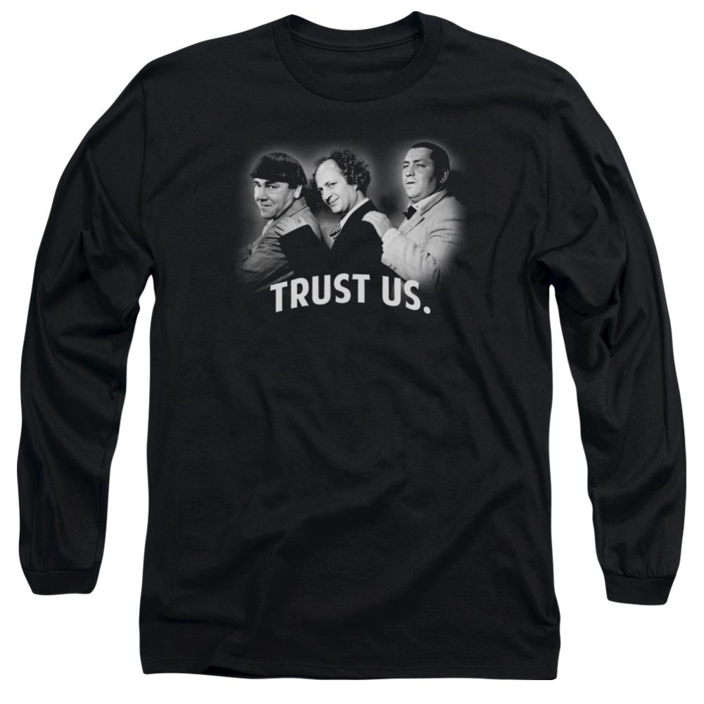 Three Stooges Turst Us Men's 18/1 Cotton Long-Sleeve T-Shirt