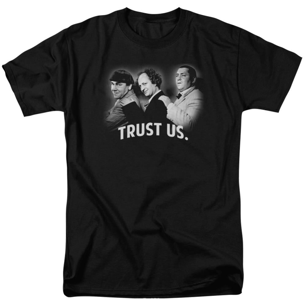 Three Stooges Turst Us Men's 18/1 Cotton Short-Sleeve T-Shirt