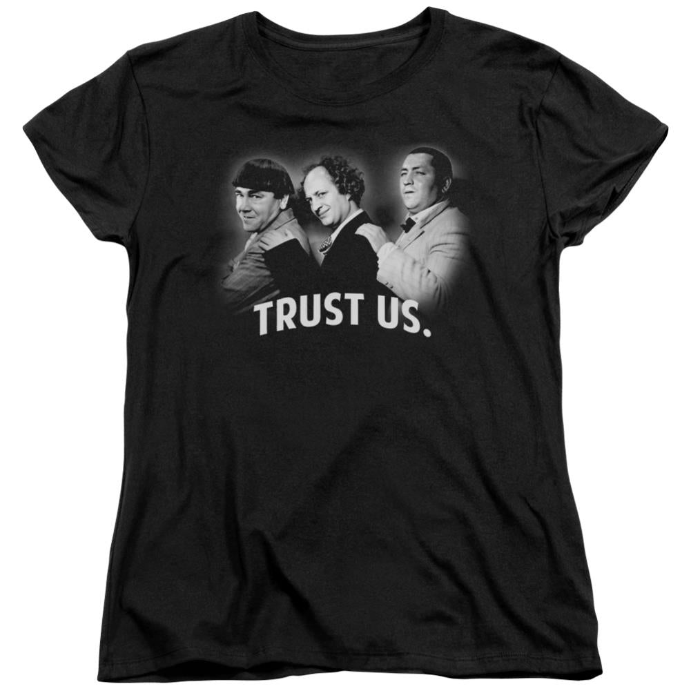 Three Stooges Turst Us Women's 18/1 Cotton Short-Sleeve T-Shirt