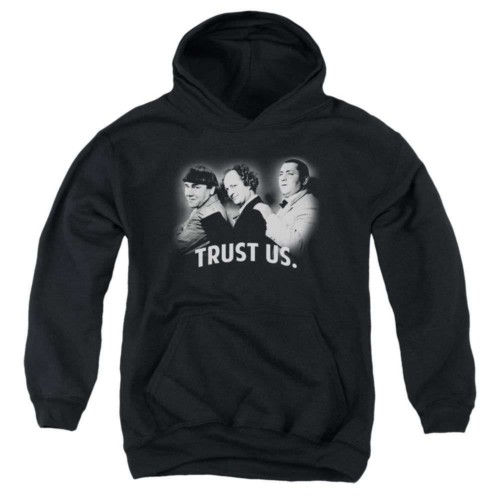 Three Stooges Turst Us Youth Cotton Poly Pull-Over Hoodie