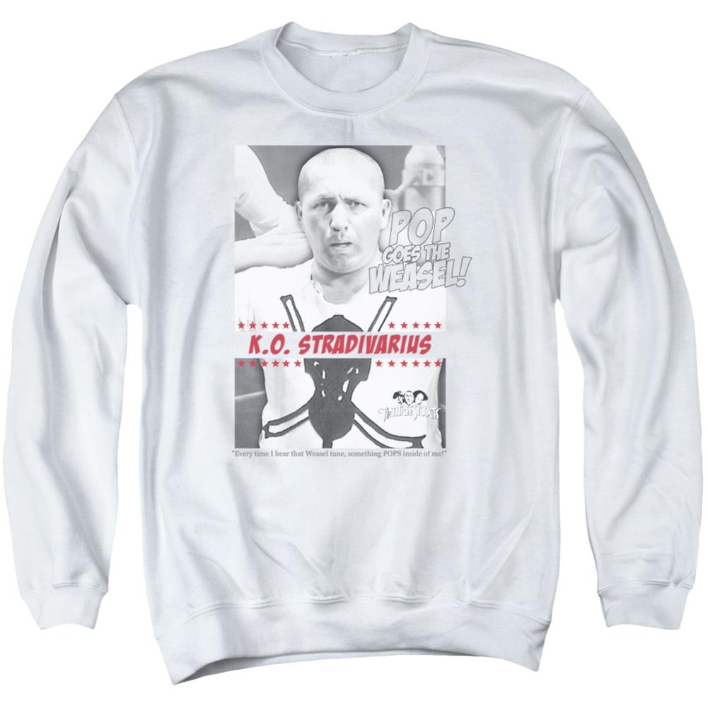 Three Stooges Weasel Men's Crewneck 50 50 Poly Long-Sleeve T-Shirt