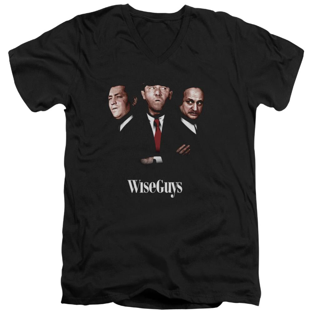 Three Stooges Wiseguys Men's 30/1 Cotton Slim V-Neck T-Shirt