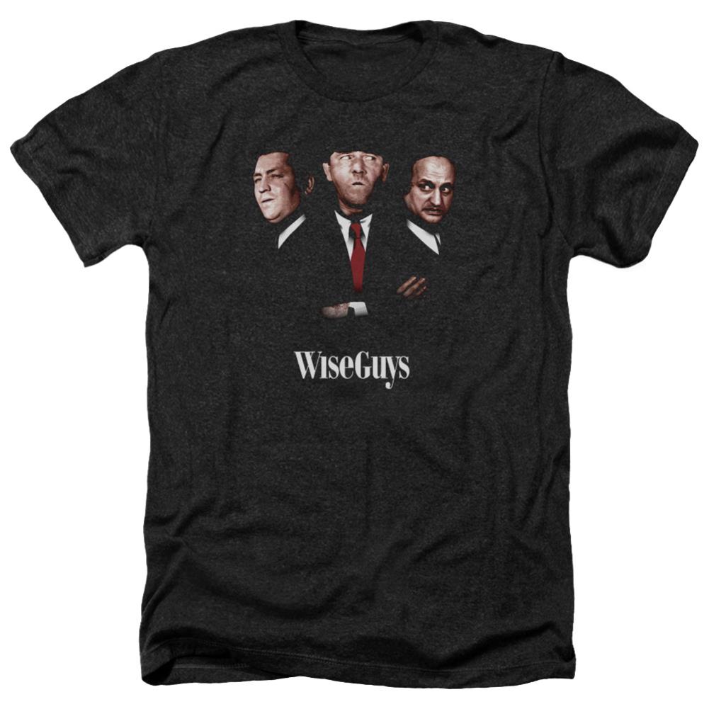Three Stooges Wiseguys Men's 30/1 Heather 60 40 Poly Short-Sleeve T-Shirt