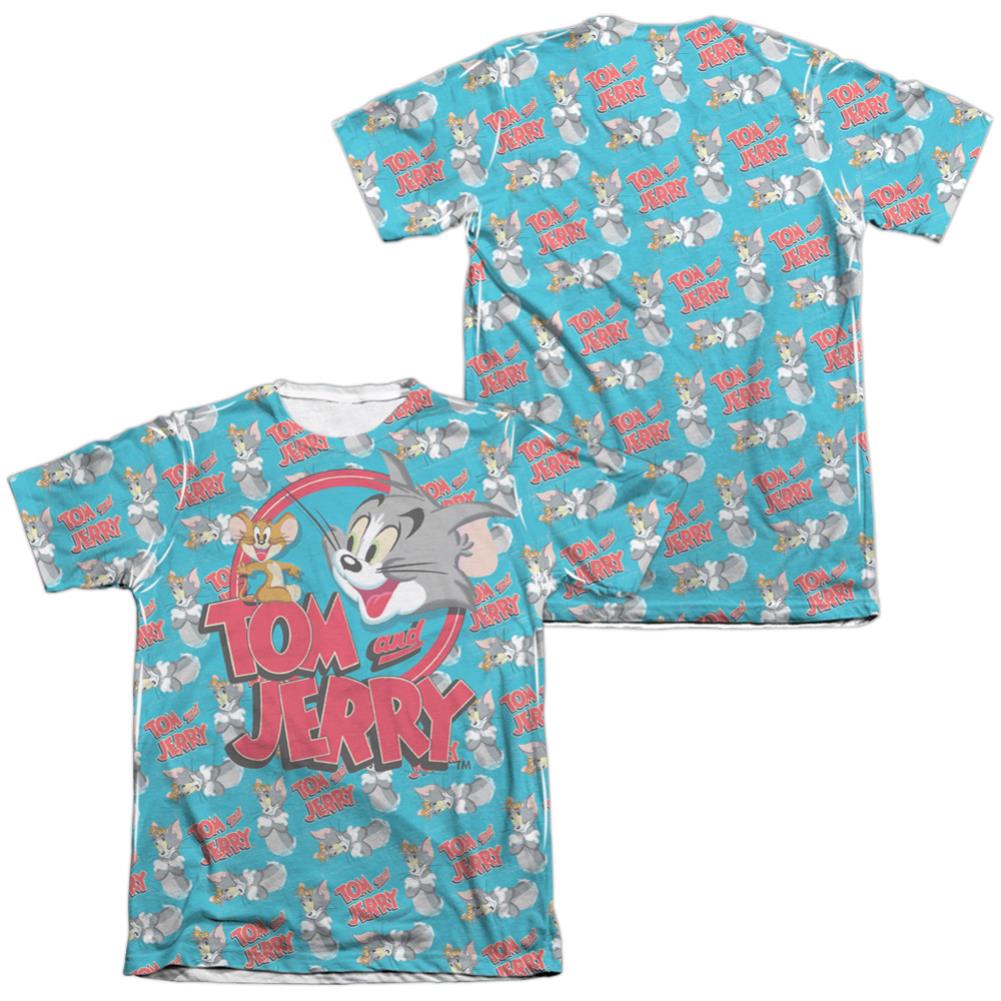 Tom And Jerry Double Trouble (Front/Back Print) Men's Regular Fit Poly Cotton Short-Sleeve T-Shirt