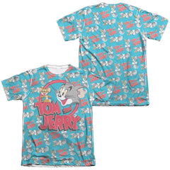 Tom And Jerry Double Trouble (Front/Back Print) Men's Regular Fit Poly Cotton Short-Sleeve T-Shirt