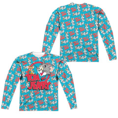 Tom And Jerry Double Trouble (Front/Back Print) Men's Regular Fit Polyester Long-Sleeve T-Shirt