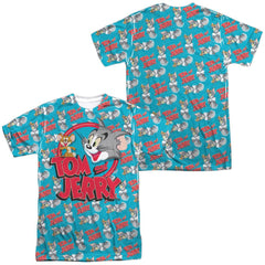 Tom And Jerry Double Trouble (Front/Back Print) Men's Regular Fit Polyester Short-Sleeve T-Shirt