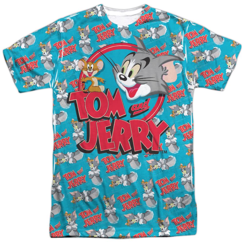 Tom And Jerry Double Trouble Men's Regular Fit Polyester Short-Sleeve T-Shirt