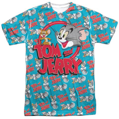 Tom And Jerry Double Trouble Men's Regular Fit Polyester Short-Sleeve T-Shirt