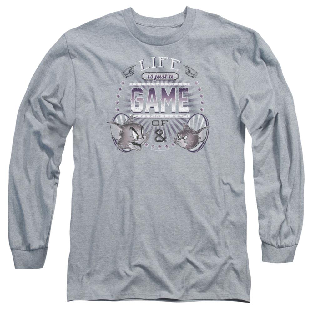 Tom And Jerry Life Is A Game Men's 18/1 Cotton Long-Sleeve T-Shirt