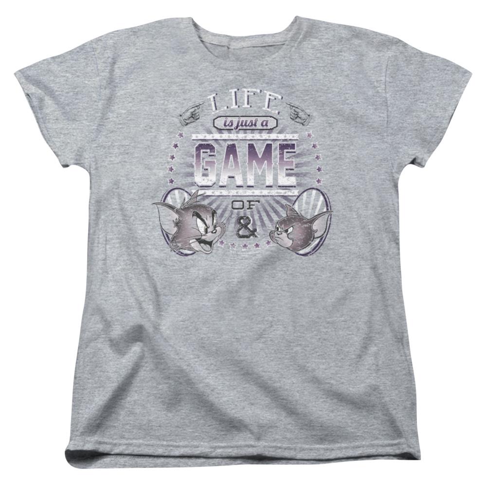 Tom And Jerry Life Is A Game Women's 18/1 Cotton Short-Sleeve T-Shirt