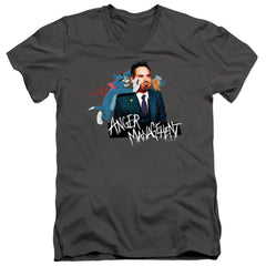 Tom And Jerry Movie Anger Management Men's 30/1 Cotton Slim V-Neck T-Shirt