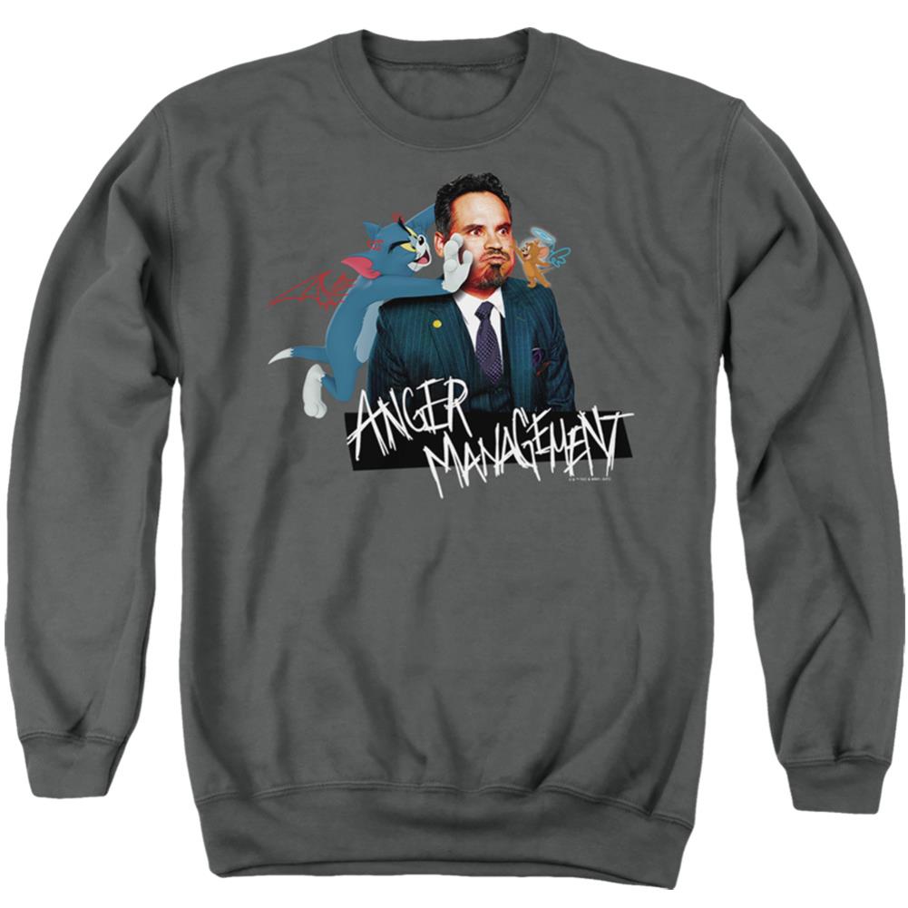 Tom And Jerry Movie Anger Management Men's Crewneck 50 50 Poly Long-Sleeve T-Shirt