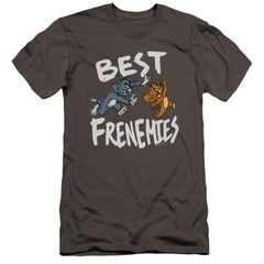 Tom And Jerry Movie Best Frenemies Men's Ultra-Soft 30/1 Cotton Slim Short-Sleeve T-Shirt